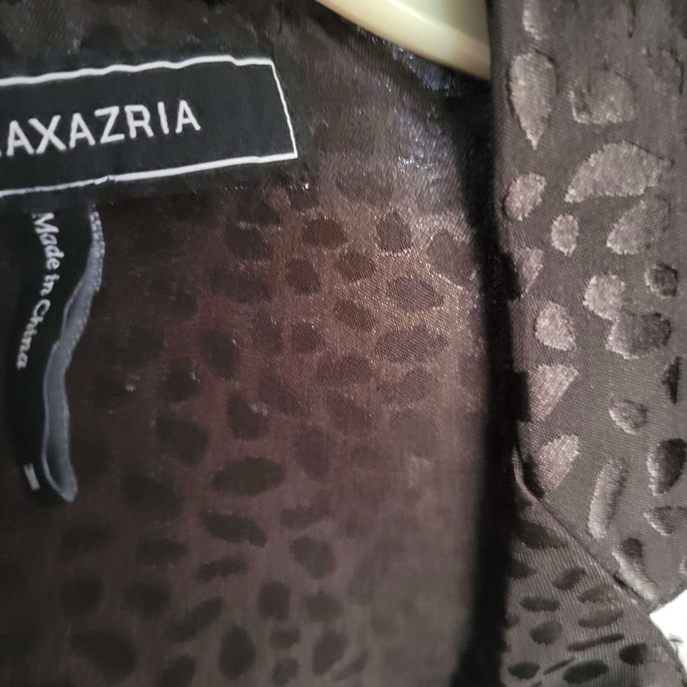 BGBG MAX AZRIA black button up shorts pajama set w/ animal spot print pattern - Picture 3 of 14